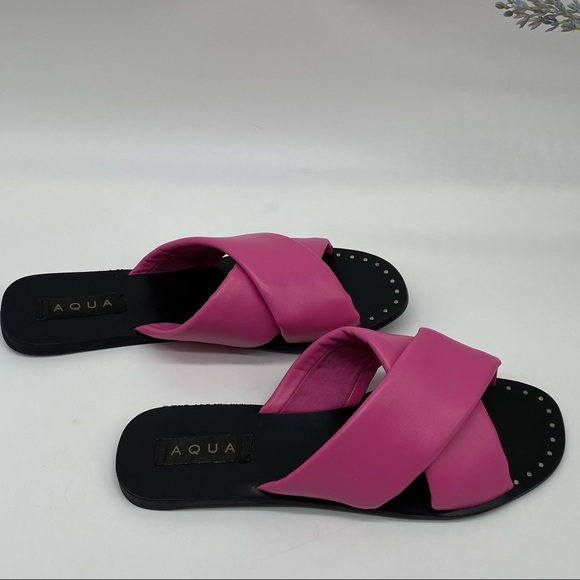 AQUA
Women's Silky Criss Cross Slide Sandals in Pink size 9M - Picture 3 of 7
